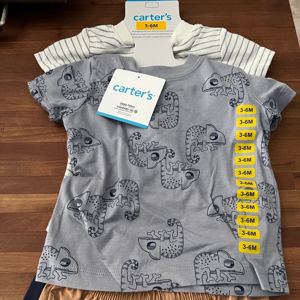 Carter's Baby & toddler Boy's 4-Piece Short Sleeve & Shorts Set (Geckos)